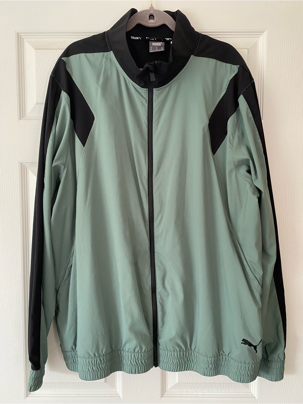 Puma Fit Full-Zip Woven Men's Training Jacket Eucalyptus Green Black - Sz 2XL